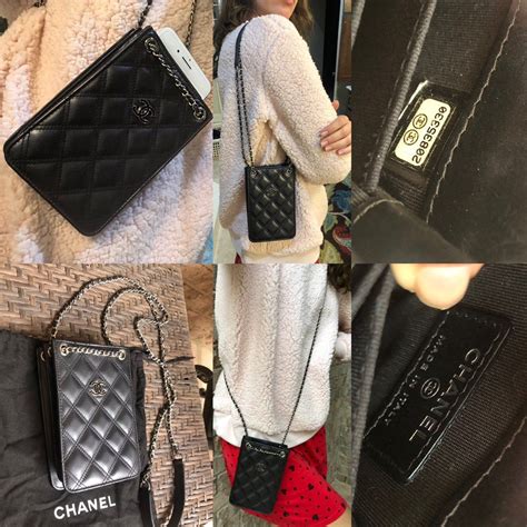 chanel trendy cc phone holder|CHANEL Lambskin Quilted Trendy CC Phone Holder Black.